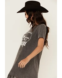 Blended Women's Country Heart Short Sleeve Mini T-Shirt Dress