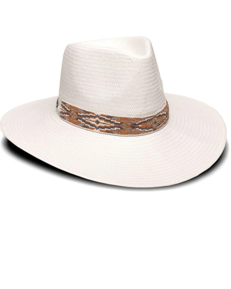 Nikki Beach Women's White Dove Straw Western Fashion Hat