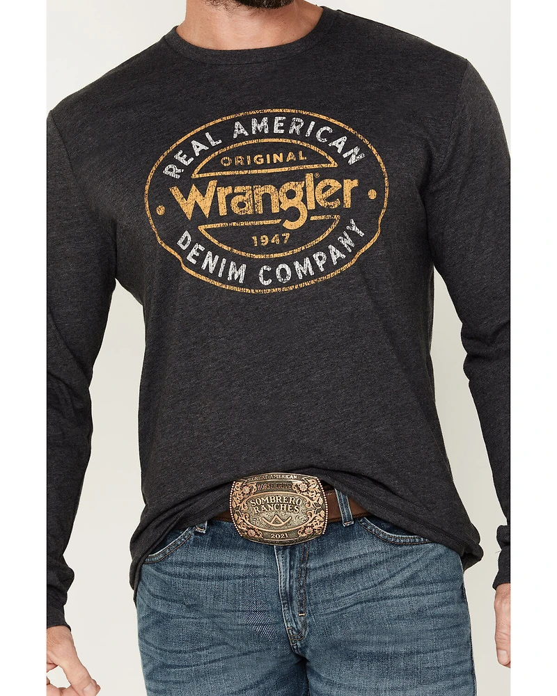 Wrangler Men's Real American Logo Long Sleeve T-Shirt
