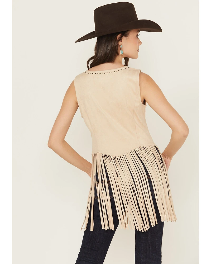 Idyllwind Women's Monticello Fringe Faux Suede Studded Tank