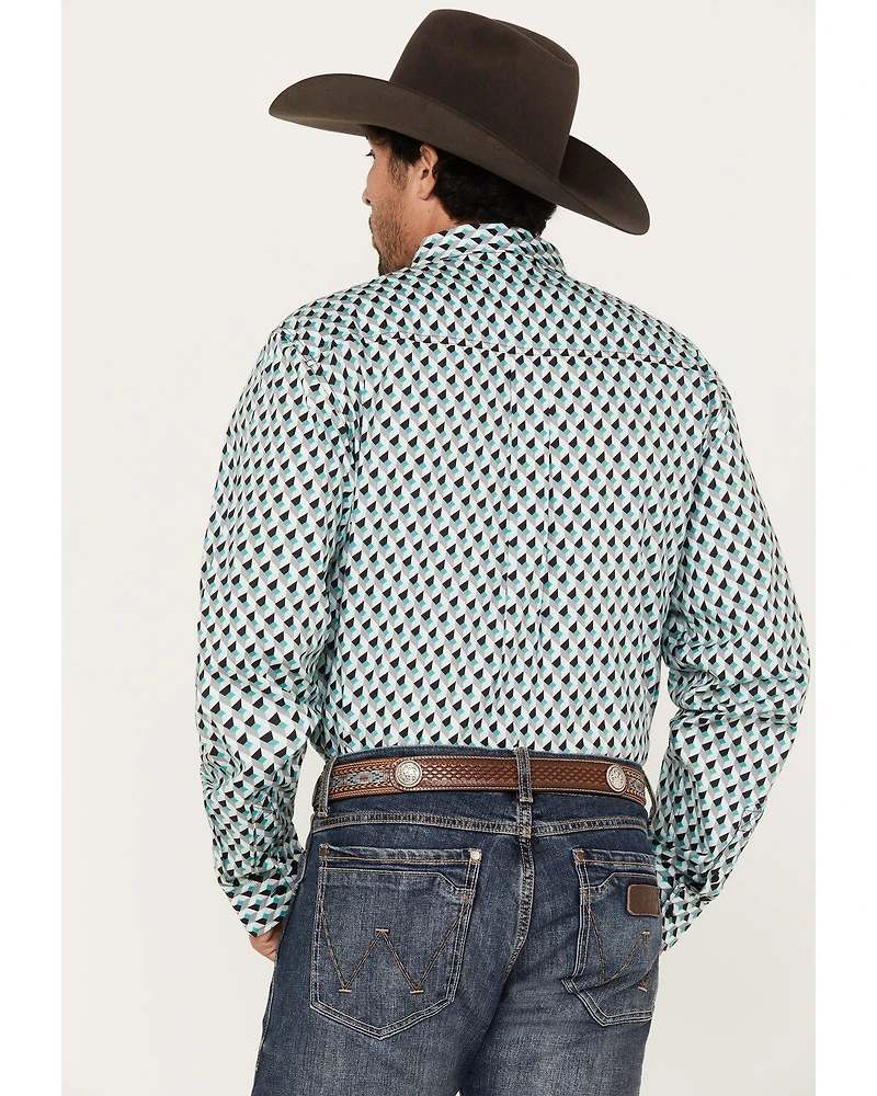 RANK 45® Men's Rampage Geo Long Sleeve Button-Down Western Shirt