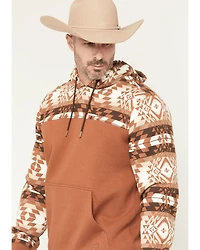 RANK 45® Men's Dusted Southwestern Print Color Block Hooded Sweatshirt