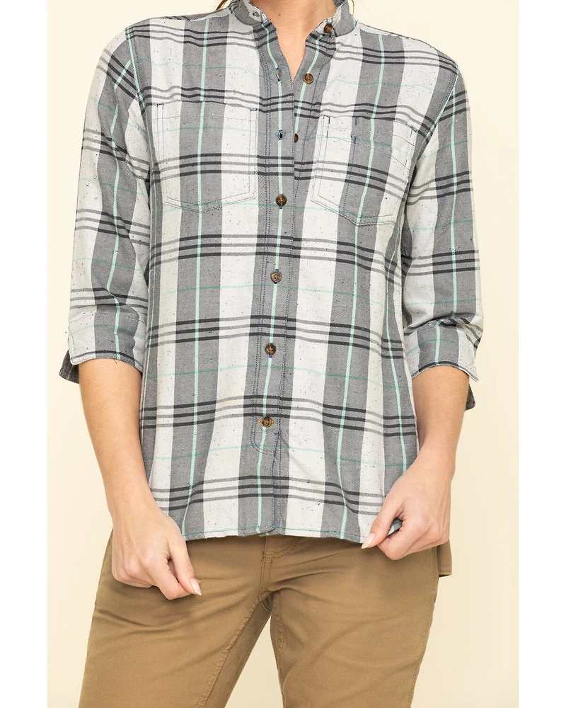 Carhartt Women's Twilight Relaxed 3/4 Sleeve Plaid Shirt