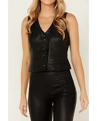 Wonderwest Women's Chain and Braid Leather Vest