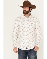Moonshine Spirit Men's the Light Floral Print Long Sleeve Snap Western Shirt