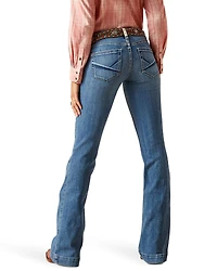 Ariat Women's Minnesota Medium Wash Mid Rise Leila Slim Stretch Trouser Jeans - Plus