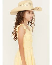 Ash & Violet Girls' Solid Ruffle Sleeve Dress