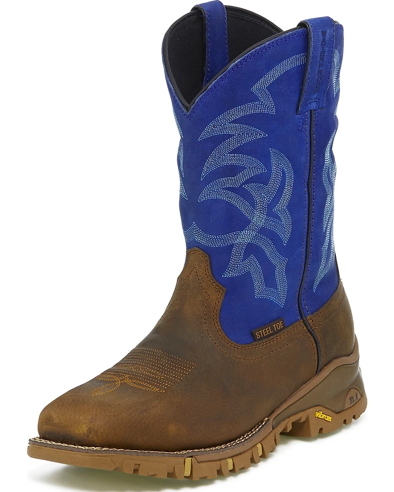 Tony Lama Men's Roustabout Waterproof Western Work Boots - Steel Toe