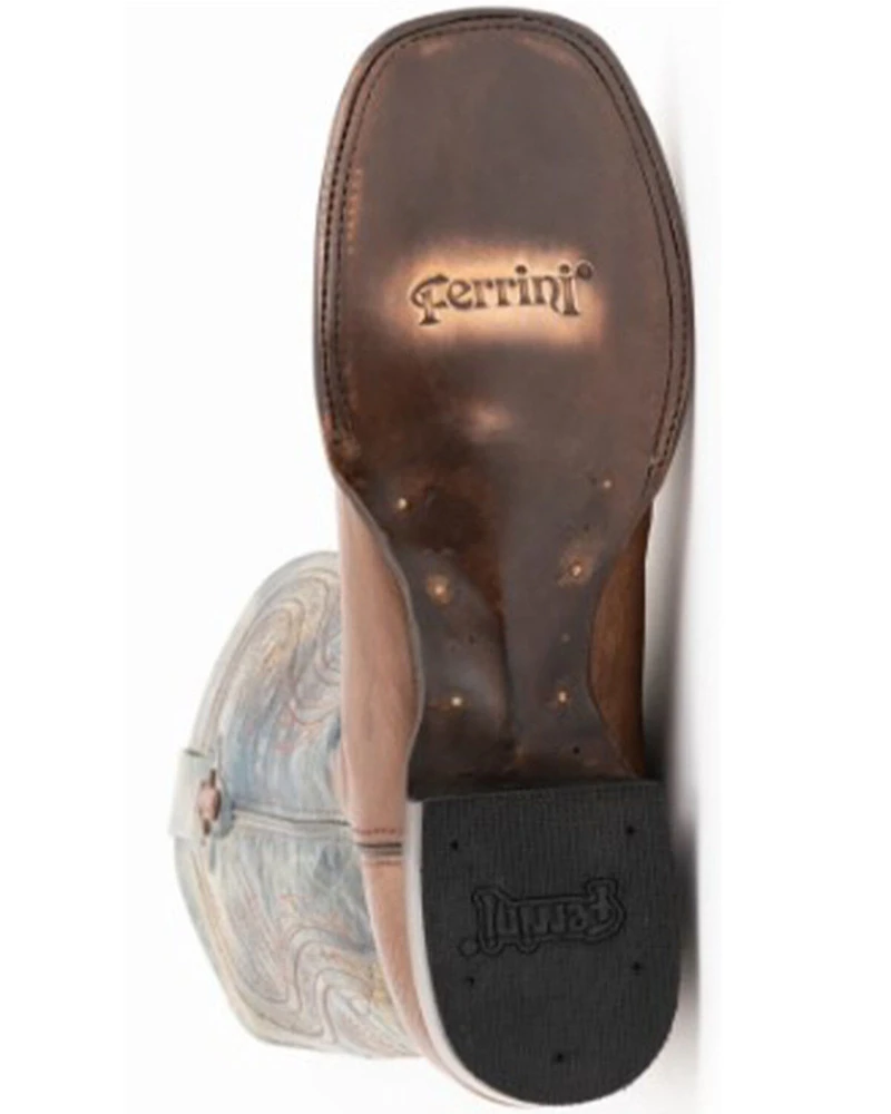 Ferrini Men's Smooth Quill Ostrich Exotic Boots - Broad Square Toe