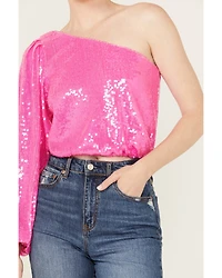 Show Me Your Mumu Women's Sequins Long Sleeve Party Top