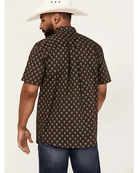 Cody James Men's Lampshade Paisley Print Short Sleeve Button-Down Stretch Western Shirt