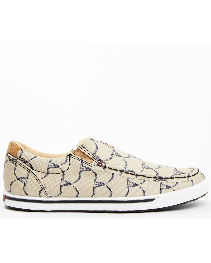 Twisted X Women's Steerhead Skull Print Slip-On Casual Shoe - Moc Toe