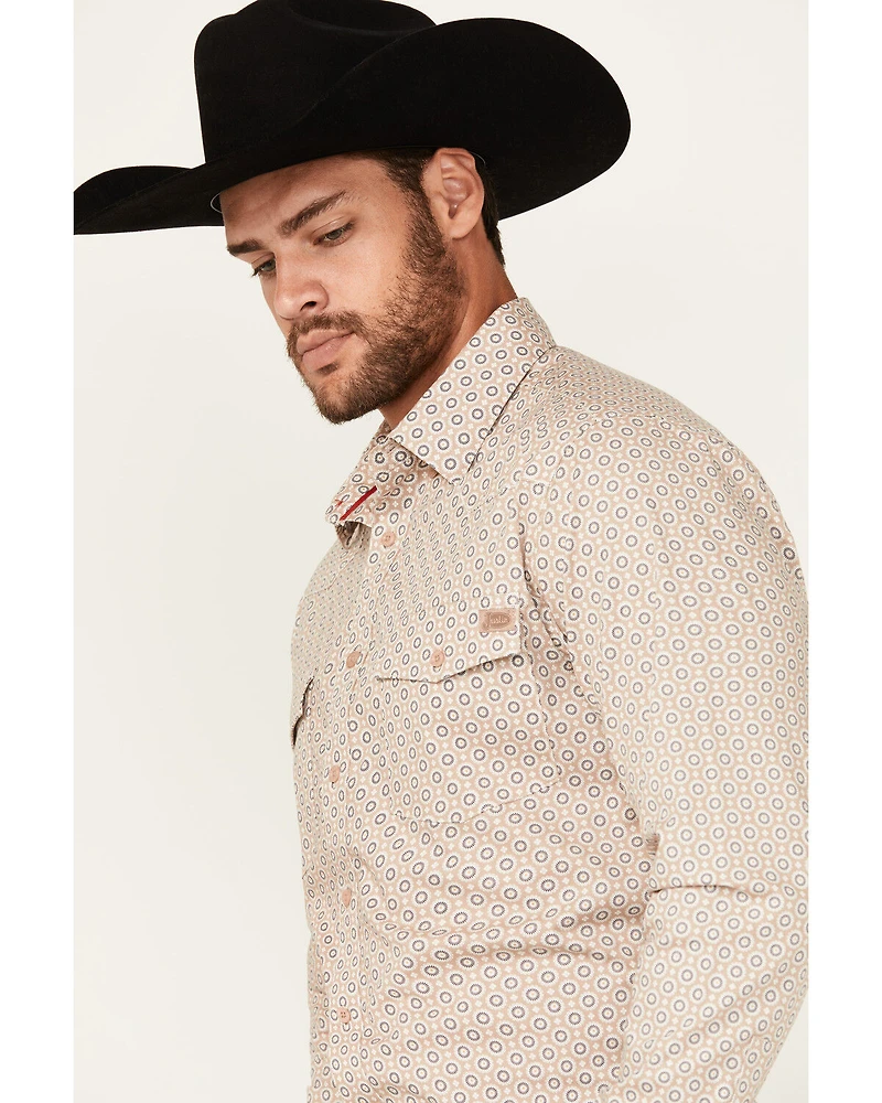 Justin Men's Boot Barn Exclusive Geo Print Long Sleeve Button-Down Stretch Western Shirt