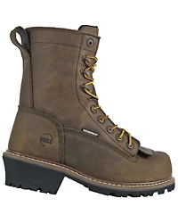 Hoss Men's Cross Cut 8" Lace-Up Waterproof Logger Work Boots - Composite Toe
