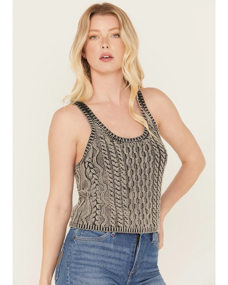 Free People Women's High Tide Cable Knit Sweater Tank