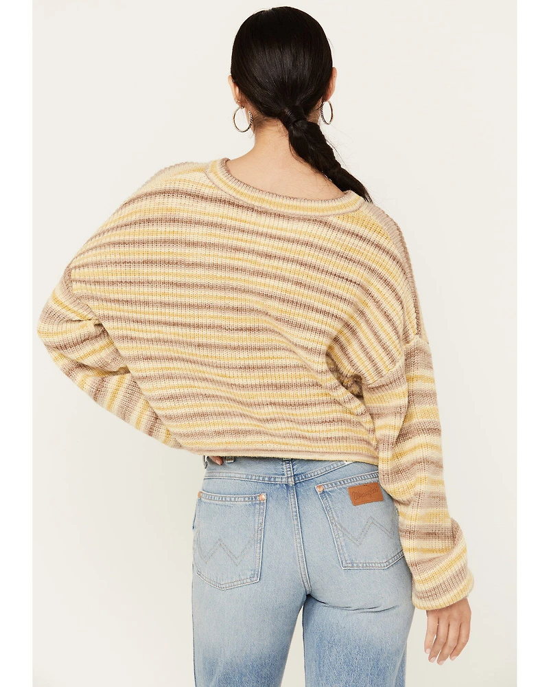 Revel Women's Striped Cinched Bottom Sweater