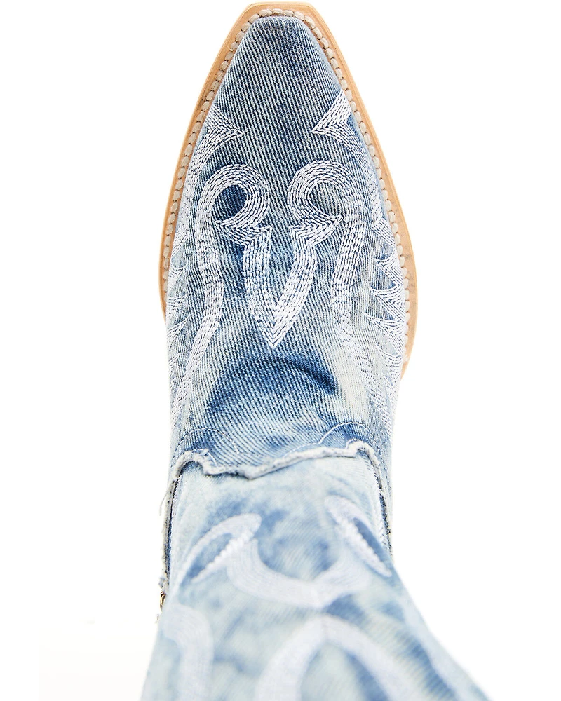 Dan Post Women's Denim Darlin' Tall Western Boots - Snip Toe