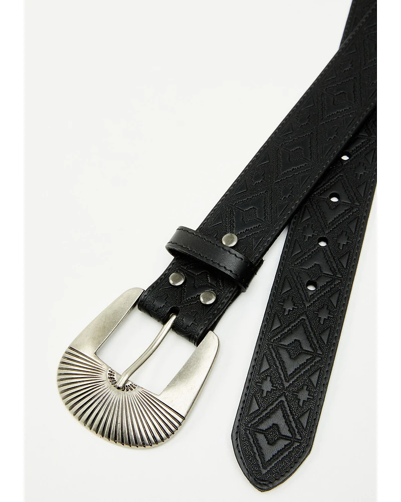 Shyanne Women's Everly Southwestern Embossed Sunrise Buckle Belt