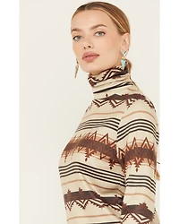 Tasha Polizzi Women's Zuri Southwestern Print Long Sleeve Turtleneck Top