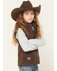 Cowgirl Hardware Girls' Cowhide Print Softshell Vest