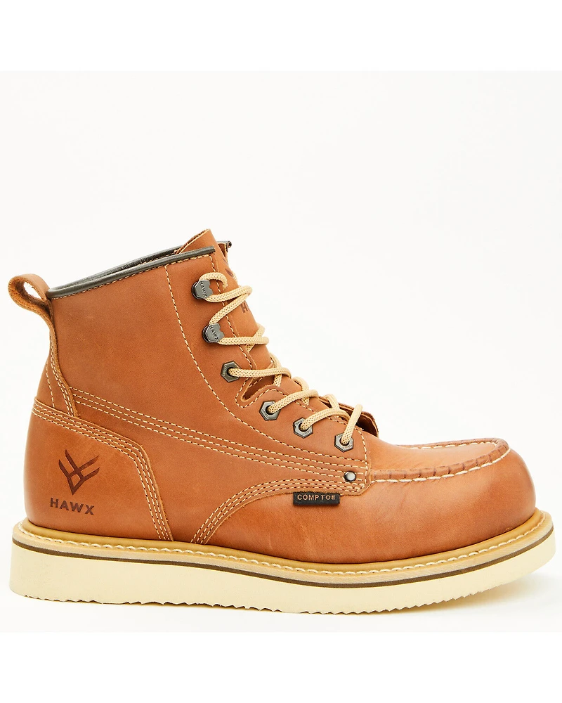 Hawx Men's 6" Lace-Up Moc Work Boots - Composite Toe