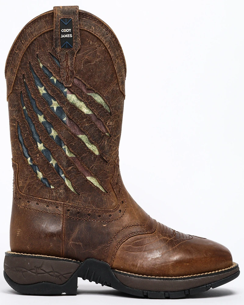 Cody James Men's Scratch American Flag Lite Performance Western Boots - Square Toe