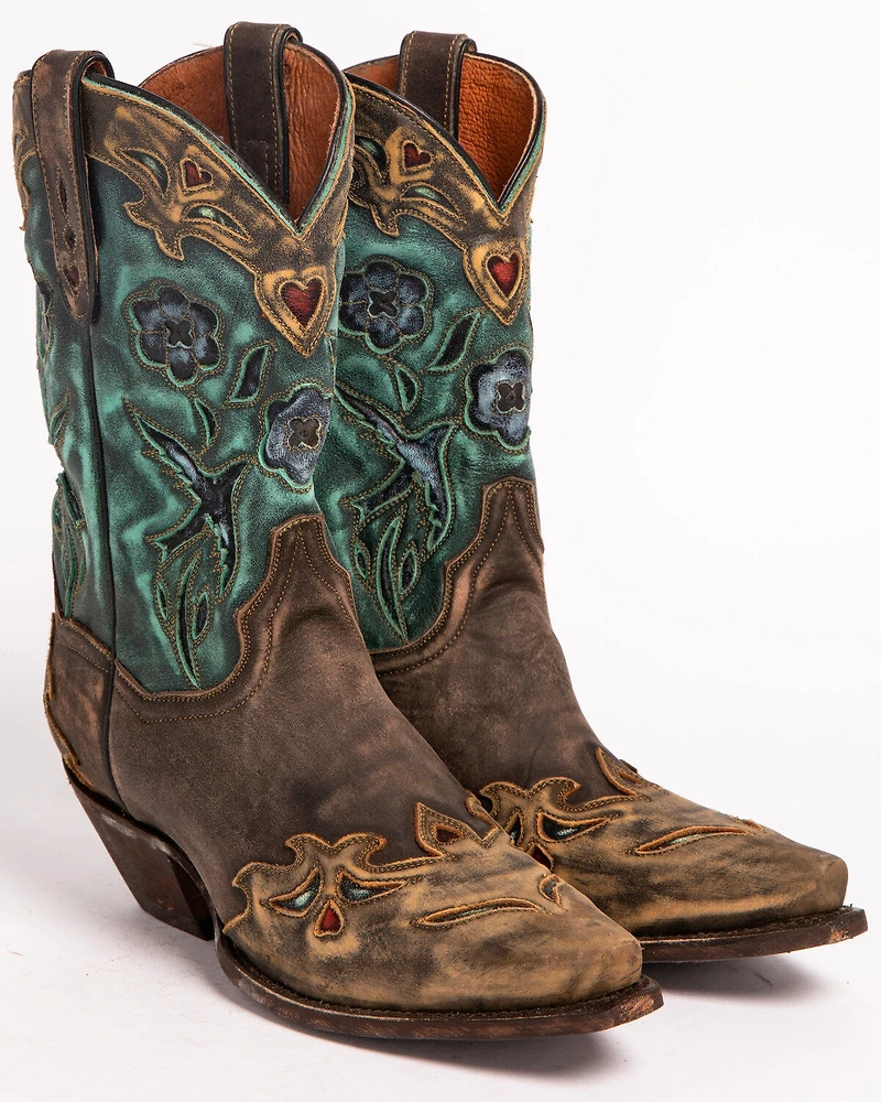 Dan Post Women's Blue Bird Wingtip Western Boots - Snip Toe