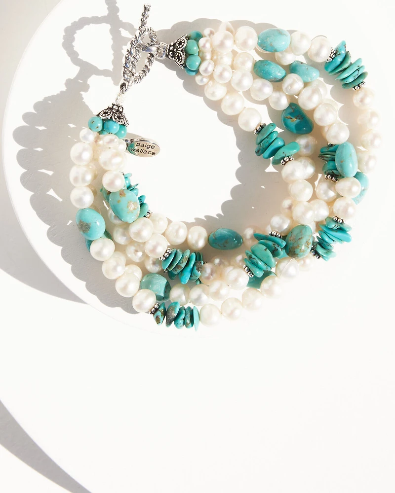 Paige Wallace Women's 5-Layer Pearl Bracelet