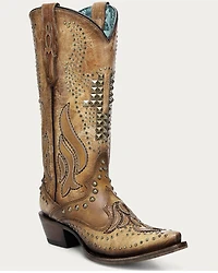 Corral Women's Bull Skull Western Boots - Snip Toe