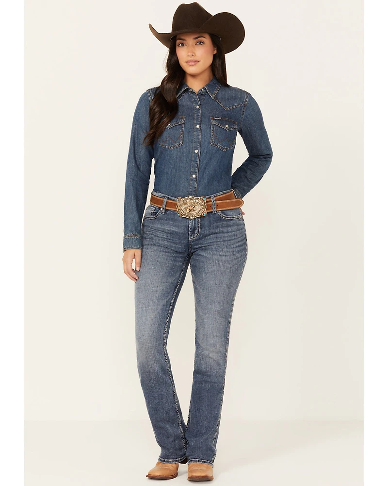 Shyanne Women's Shay Mid Rise Bootcut Performance Stretch Denim Jeans