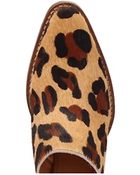 Dingo Women's Calico Leopard Print Hairon Mules - Round Toe