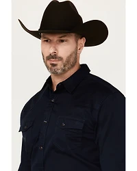 Blue Ranchwear Men's Rustler Solid Twill Long Sleeve Snap Stretch Western Work Shirt