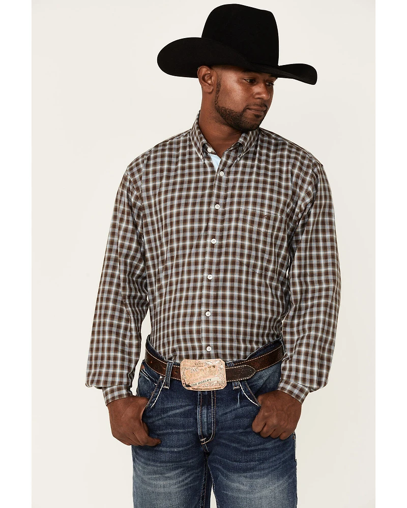 Resistol Men's Quincy Small Plaid Long Sleeve Button Down Western Shirt