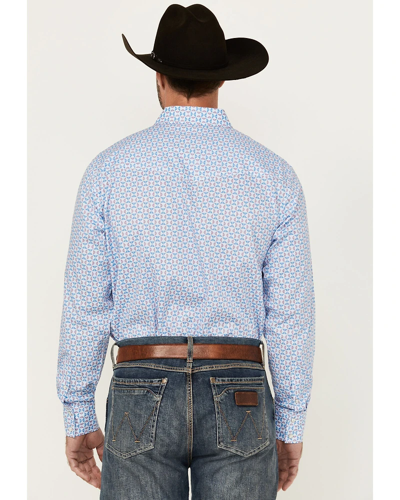 Wrangler 20X Men's Geo Print Long Sleeve Snap Stretch Western Shirt
