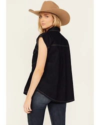 Flying Tomato Women's Dark Wash Denim Vest