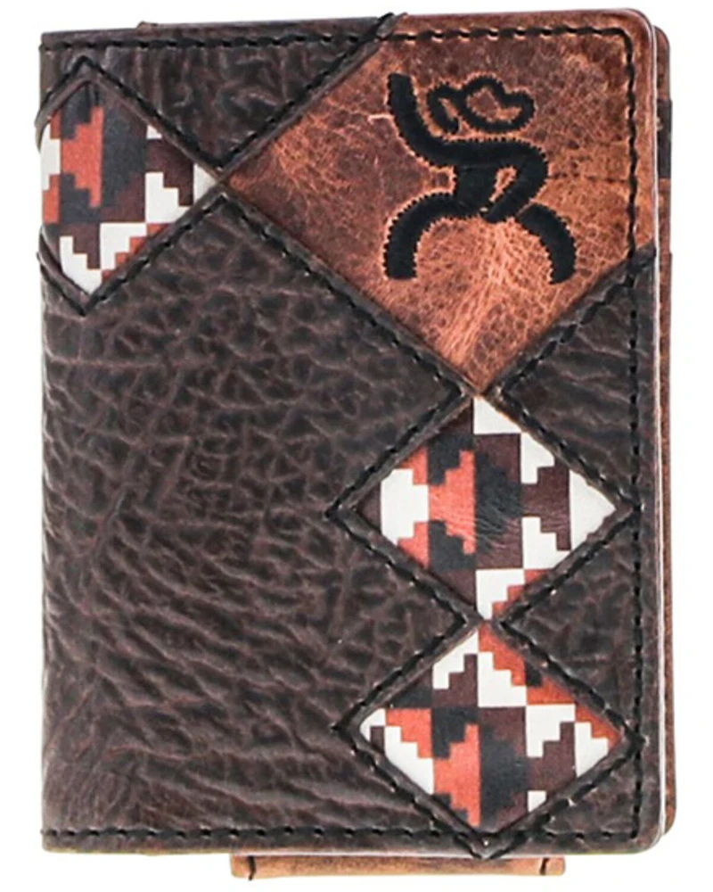 Hooey Men's Tahonta Roughy Diamond Patchwork Leather Wallet
