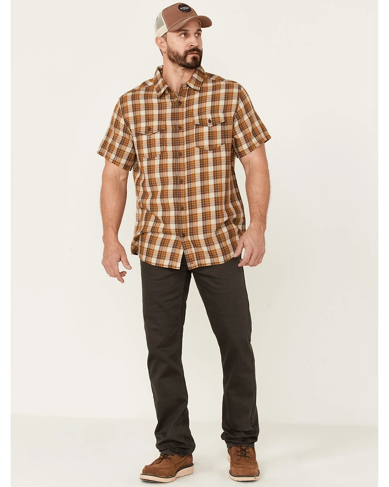 Brothers and Sons Men's Plaid Short Sleeve Button-Down Western Shirt