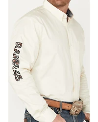 RANK 45® Men's Solid Twill Logo Long Sleeve Button-Down Western Shirt
