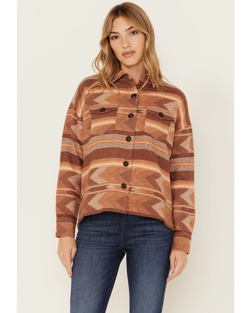 Rock & Roll Denim Women's Southwestern Print Button-Down Shacket