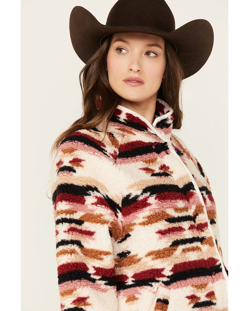 Wrangler Women's Southwestern Print Sherpa Jacket