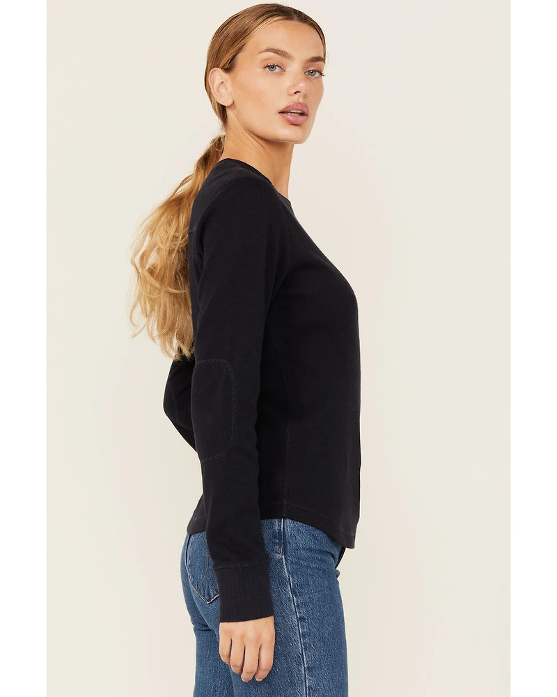 Lucky Brand Workwear Women's Ribbed Trim Long Sleeve Shirt