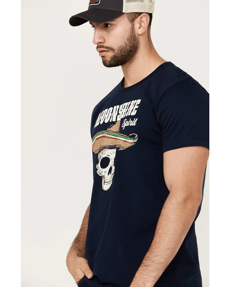 Moonshine Spirit Men's Party Skull Mariachi Short Sleeve Graphic T-Shirt