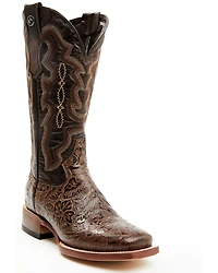 Tanner Women's Hand Tooled Floral Western Boots - Broad Square Toe