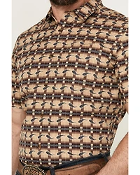 Gibson Men's Ombre Swirl Print Short Sleeve Button-Down Western Shirt