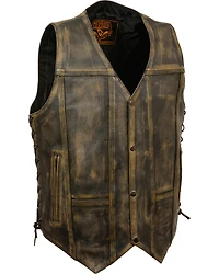 Milwaukee Leather Men's Distressed 10 Pocket Vest - 4X