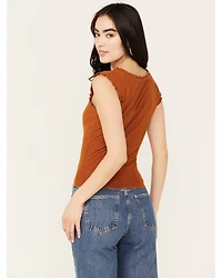 Shyanne Women's Pointelle Button Front Sweater Shirt