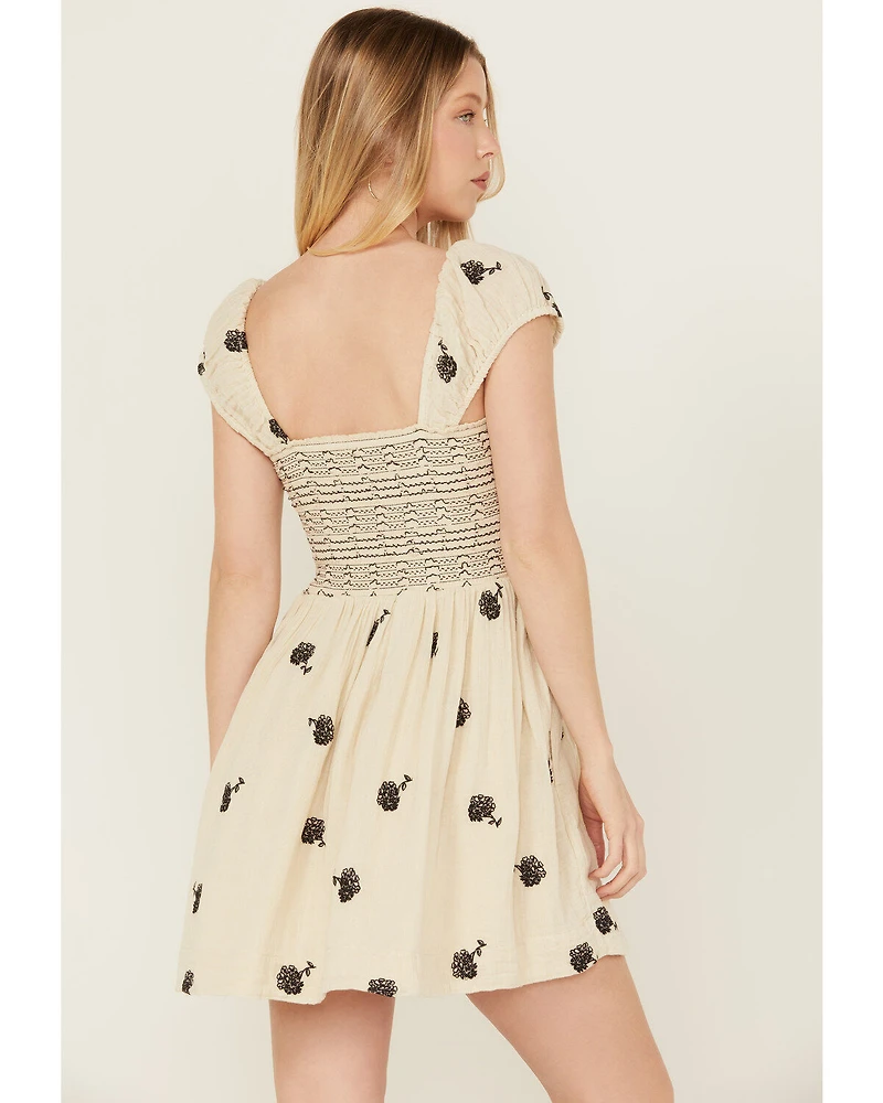 Free People Women's Tory Floral Smocked Mini Dress