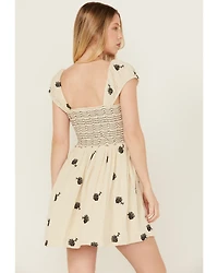 Free People Women's Tory Floral Smocked Mini Dress