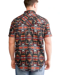 Rock & Roll Denim Men's Tek Southwestern Print Short Sleeve Snap Western Shirt