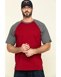 Hawx Men's Red Midland Short Sleeve Baseball Work T-Shirt - Tall